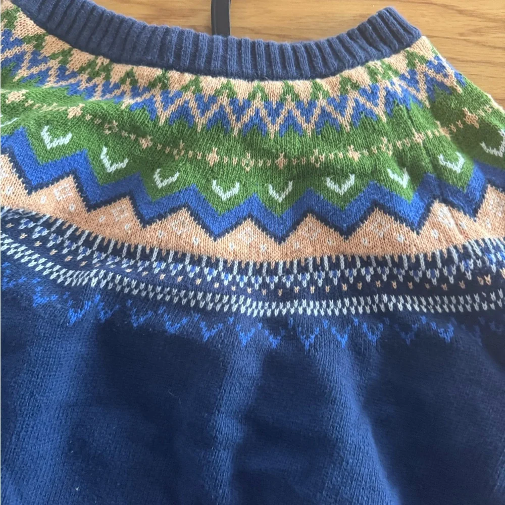 Modcloth Navy and Multicolor Patterned Sweater - Picture 2 of 6